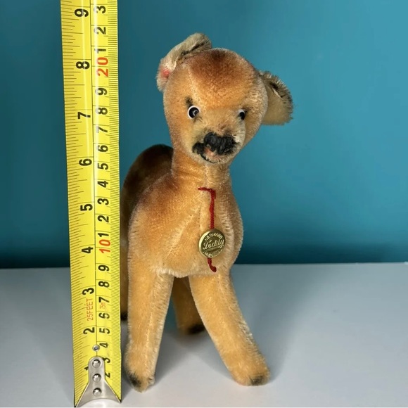 Vintage Hermann Mohair Deer Doe 9" Golden Brown Excellent Rare Collectible - Picture 7 of 8